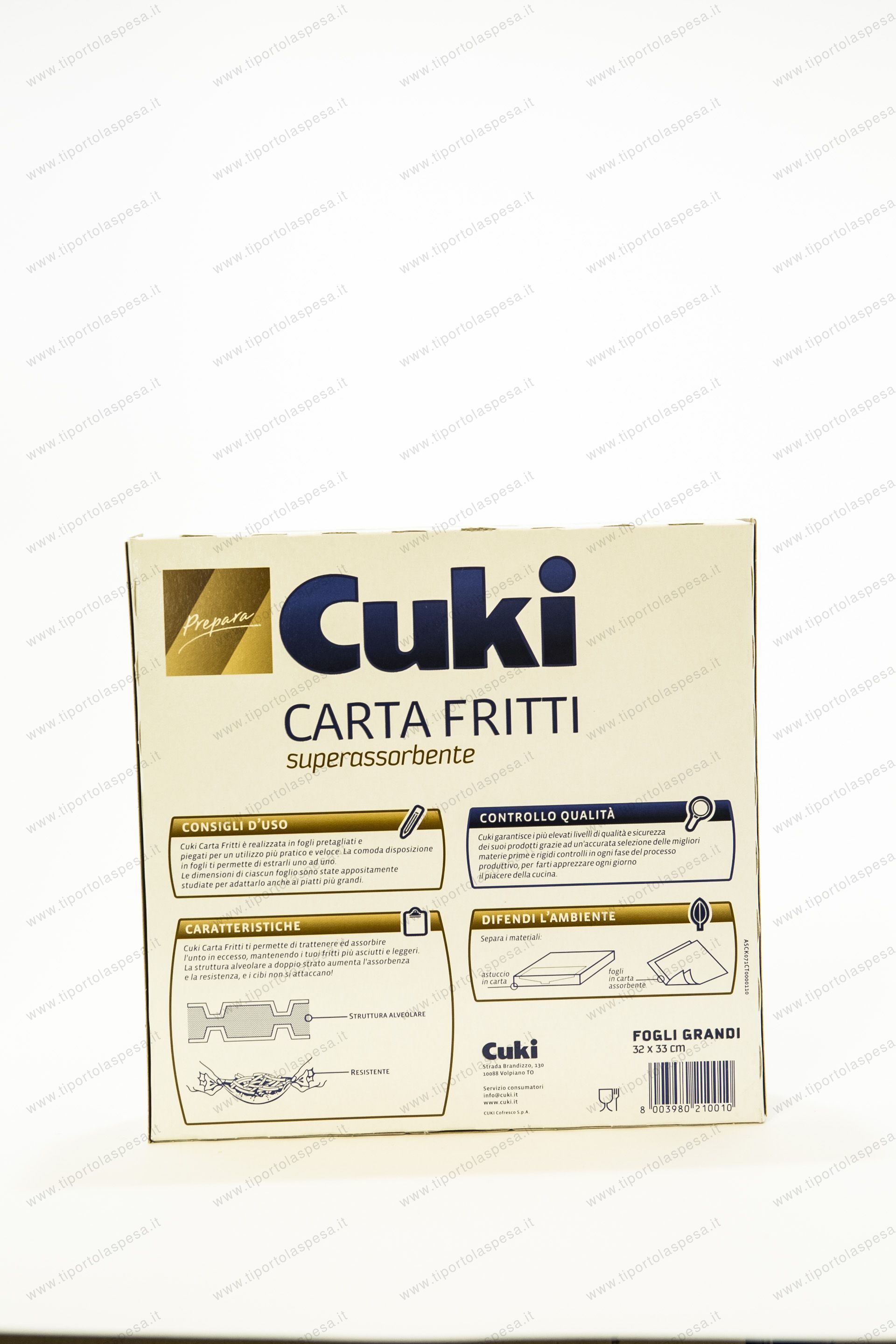 Carta per fritti Cuki x 20 fogli grandi 