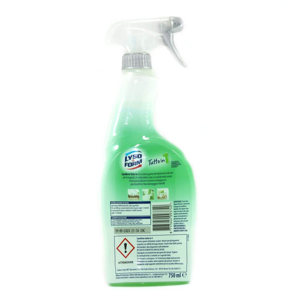 Detergente disinfettante spray Lysoform tutto in 1 ml.750 - www