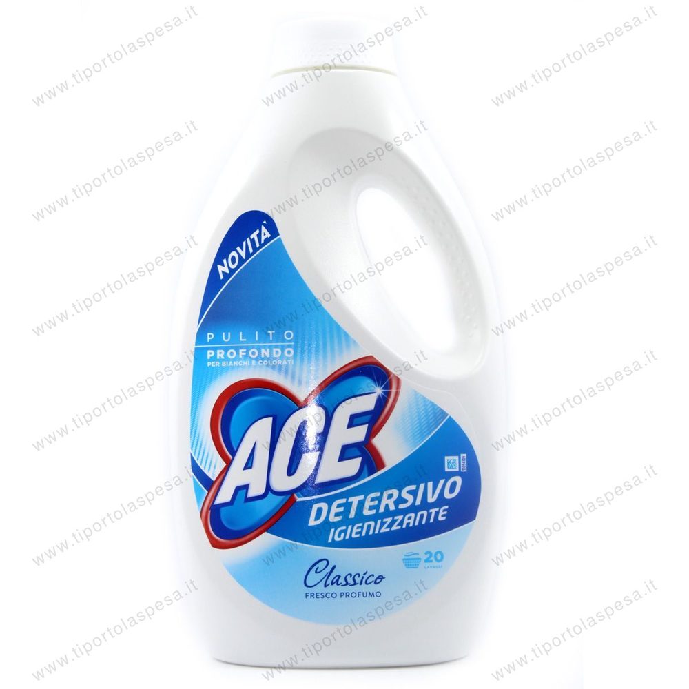 DETERSIVO LAVATRICE LIQUIDO ACE 20 MIS CLASSICO